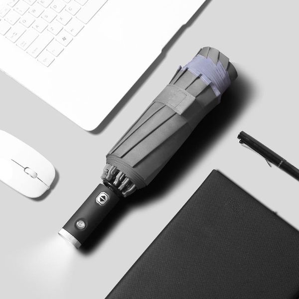 

umbrellas reverse automatic folding umbrella rain with led light men women large luxury business male gift parasol