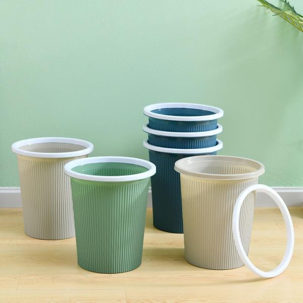 

waste bins trash can with changeable bottom bag, striped pressure ring