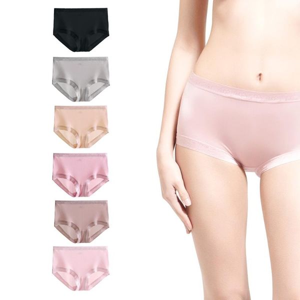 

women's panties 3pcs/lot women chic 100% pure silk underpants si0064, Black;pink