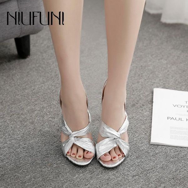 

peep toe high heels elastic band cross with roman women's sandals 2021 summer hollow fashion wild wear niufuni ladies shoes, Black