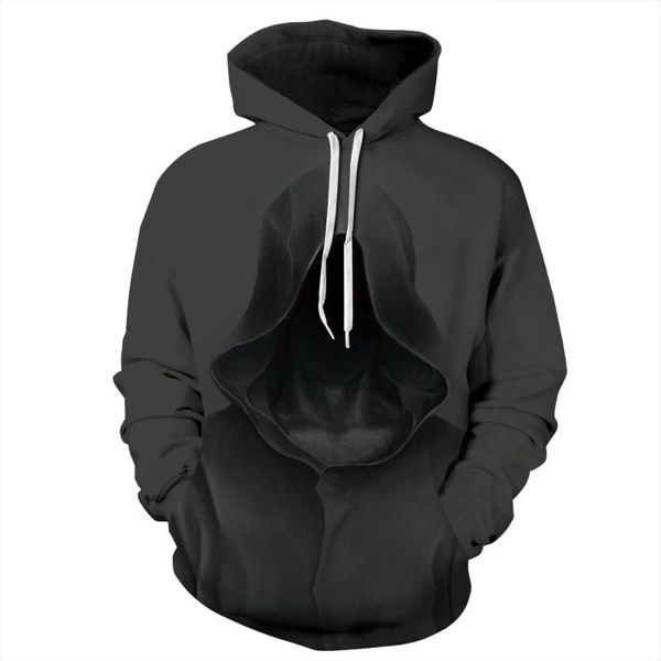 

gym clothing women/men sport hoodies azrael death 3d print sweatshirts long sleeve sportwear loose autumn winter pollover hooded sweate, White;black