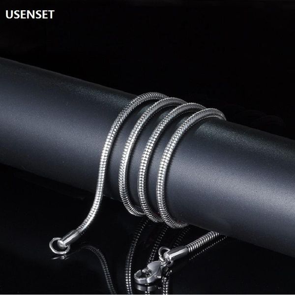 

chains 4mm solid round flexible snake chain necklace for men women 100% stainless steel basic punk chunky gift silver diy boho jewelry