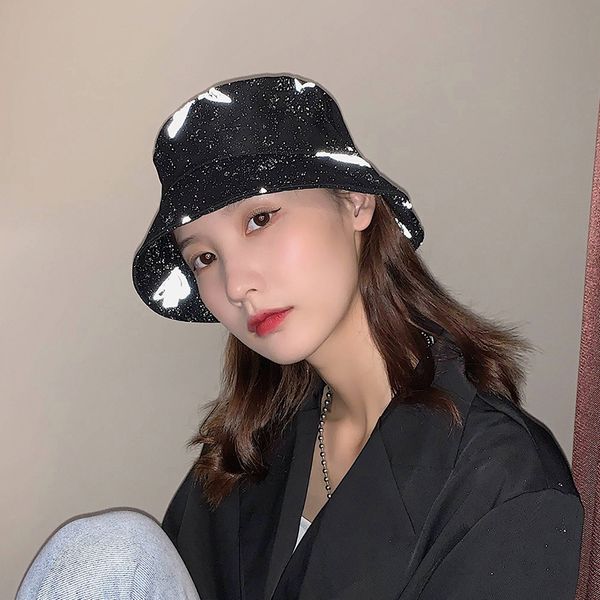 

hat female summer street reflective butterfly fisherman's men's fashion brand korean versatile sunshade sunscreen basin hat, Blue;gray