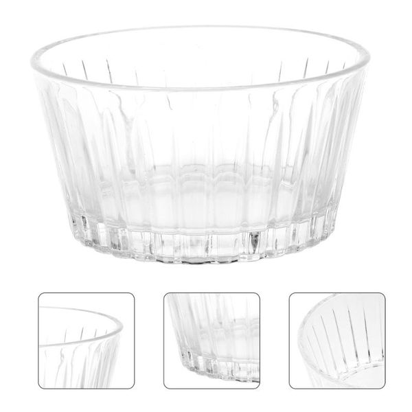 

bowls 1pc practical glass fruit salad bowl durable snack dessert (white)