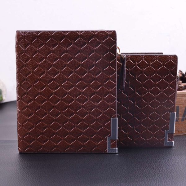 

the wallet men's embossed short korean multi-function fashion wallet multi card bag, Black