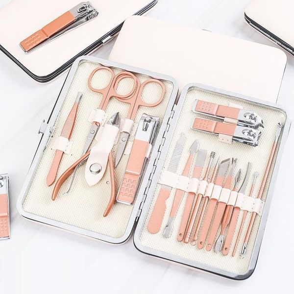 

set of 7/10/16/18 rose gold stainless steel nail clippers manicure tools beauty kit art kits