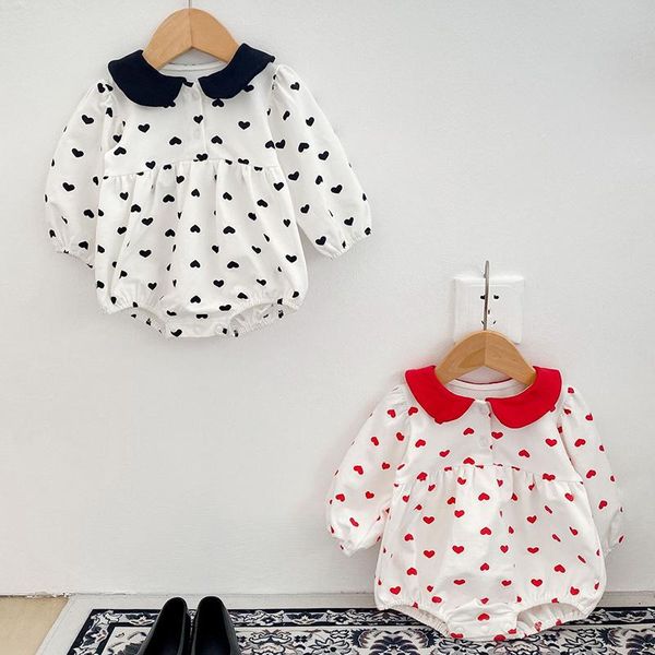 

rompers infant baby girls printing jumpsuit born bodysuits cotton long sleeve spring autumn toddler clothes, Blue