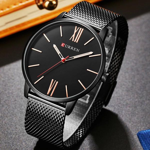 

wristwatches curren men watches gold quartz watch fashion business male relogio masculino drop 8238, Slivery;brown