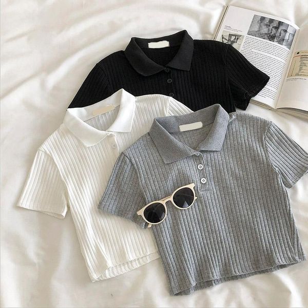 

women's t-shirt women tshirt crop harajuku vintage drop tees kpop aesthetic korean style short sleeve solid kawaii clothes, White