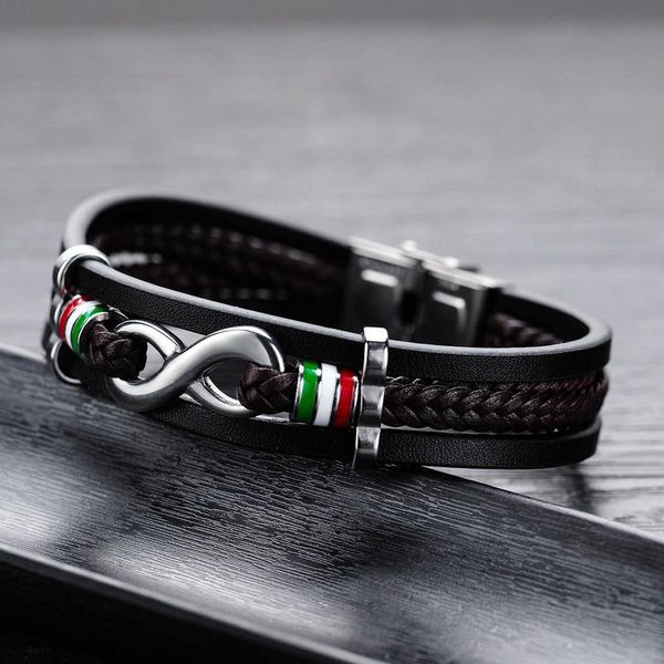 

bangle custom signature gift multilayer bracelet men's leather personality fashion scratch-resistant and wear-resistant, Black