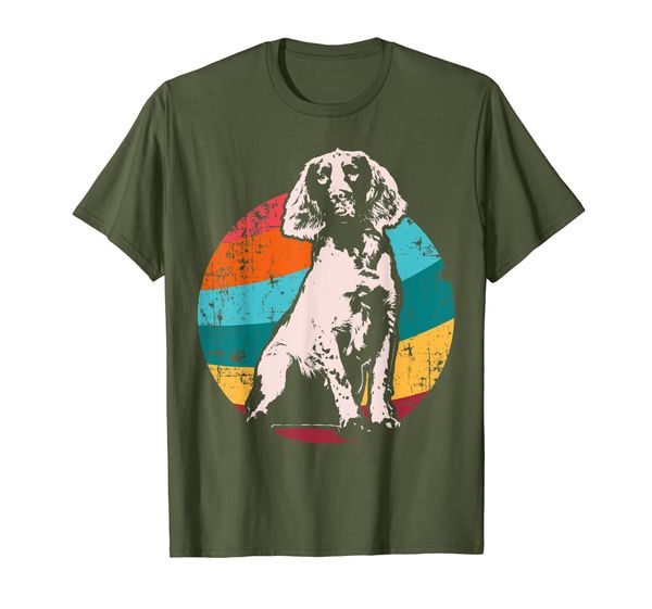 

english springer spaniel vintage style t-shirt gift idea, White;black