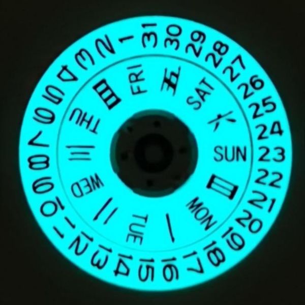 

smart home control modified calendar/week dial nh35/36 full luminous 18mm