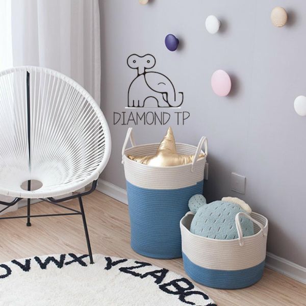 

storage baskets instagram fashion cotton fabric weave baby toys basket household home organizer laundry bag panier de rangement wasmand