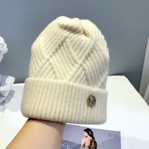 

women hoods girl luxury winter hat candy colours fat warm bonnet beanie soft used hats cat twist pattern caps, Blue;gray