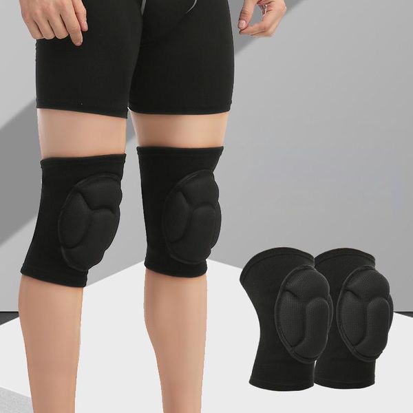 

elbow & knee pads 1 pair protective thick sponge football volleyball running extreme sports anti-slip collision avoidance kneepad brace, Black;gray