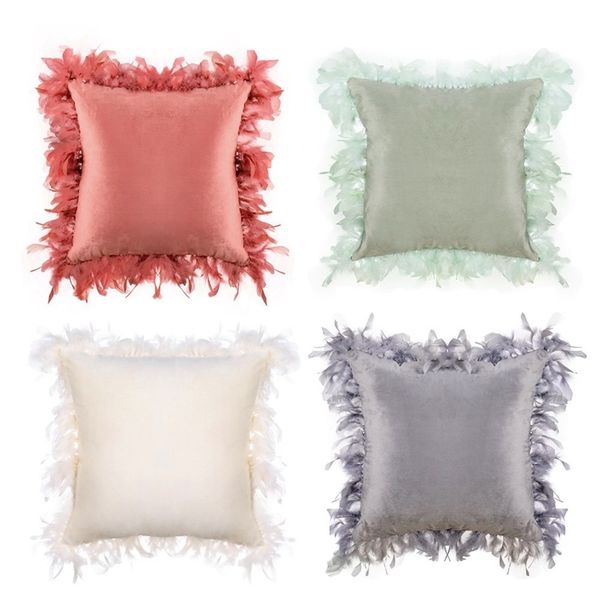 

pillow ins modern feather sofa car office pillow cover home cushion