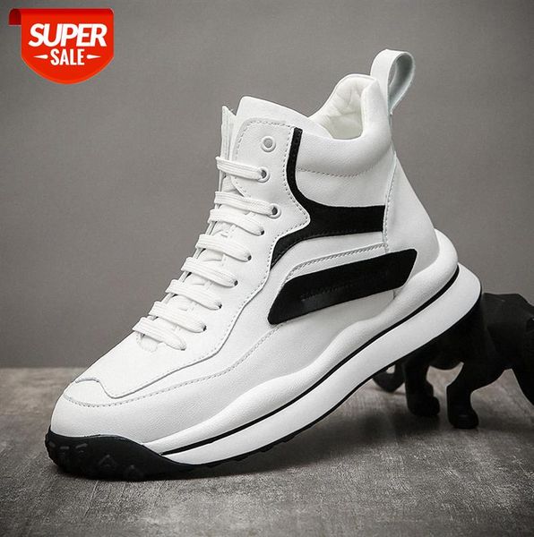 

men's high-casual shoes korean style color matching soft bottom tube male black and white #bb2e