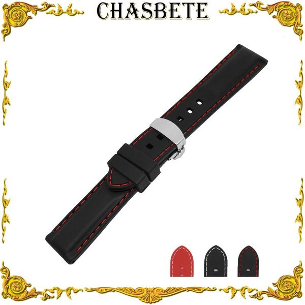

watch bands rubber silicone band for watchband 20mm 22mm strap wrist belt bracelet loop resin red black men women + pin tool, Black;brown