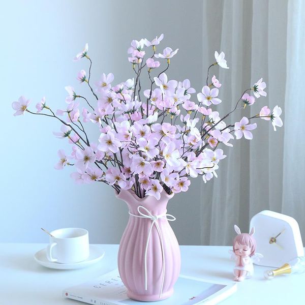 

decorative flowers & wreaths simulationpeach blossom bouquet is50cm long,indoor living room vase flower arrangement,table setting decoration