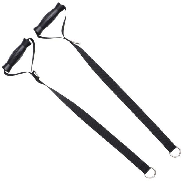 

accessories 2 pcs tricep rope strength machine attachment fitness trainning training equipment (black)
