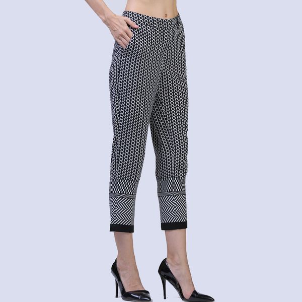 

women's pants 9-point leggings professional casual 2021 summer, Black;white