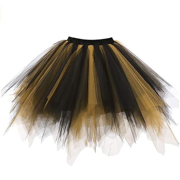 

skirts 2021 summer women short skirt fashion color pleated jupe gauze shorttutu soft dancing #t3, Black