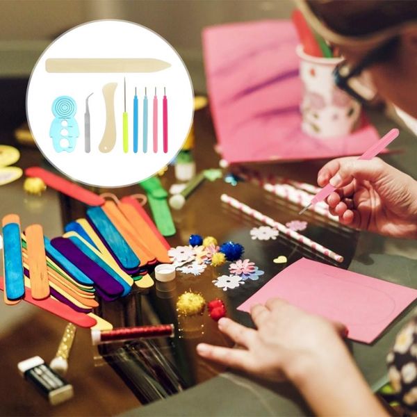 

other arts and crafts 9pcs paper rolling curling quilling tools slotted kit needle pens for art craft