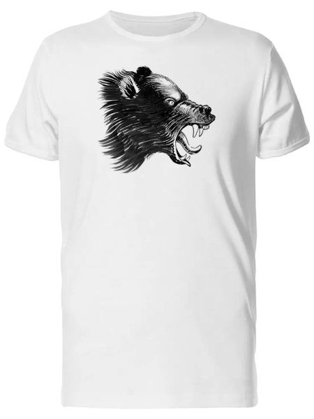 

Grunge Sketch Of An Angry Bear Tee Men's -Image by Shutterstock, White;black