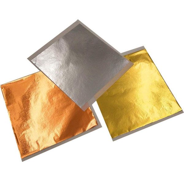 

novelty items 100pcs gold foil paper imitation gold, silver and copper 14*14cm