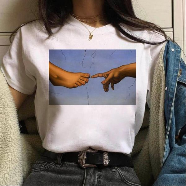 

aesthetic womens t shirts shirt women fashion harajuku tshirt casual korean style graphic hip hop female tee clothes, White