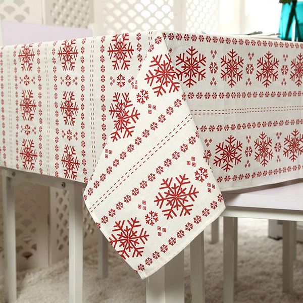 

table napkin cloth cover red snowflakes pattern decoration for christmas party home banquet yu-home