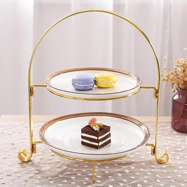 

fruit plate european two - layer snack rack cake display pastry dish serving tray candy shelf room party decoration other bakeware