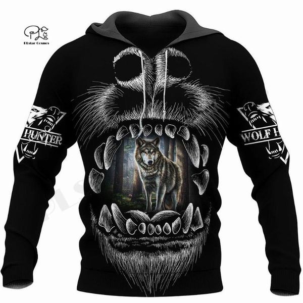 

men's hoodies & sweatshirts plstarcosmos 3dprint fashion native wolf animal tattoo harajuku streetwear funny unique awsome casual hoodi, Black