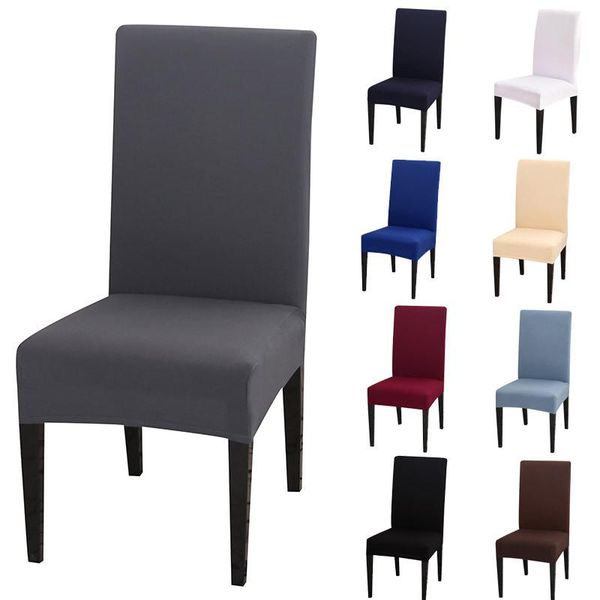 

chair covers solid color simple style cover spandex stretchable seat for dining room chairs computer
