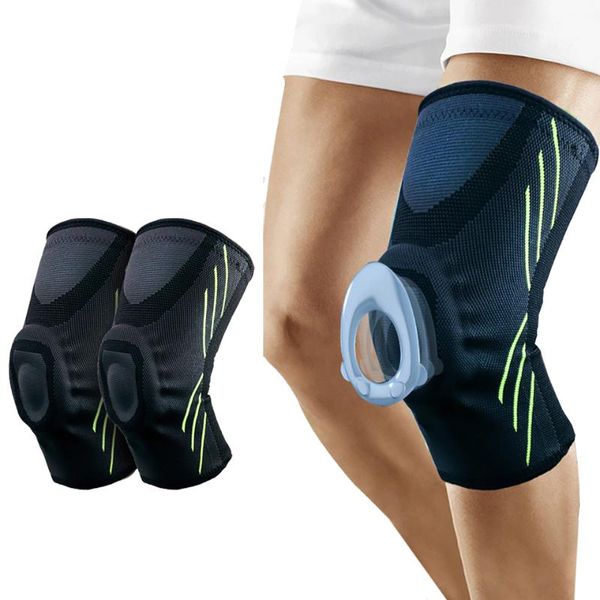 

elbow & knee pads 1 pcs elastic extended protection patella silicone brace with non-slip care support leg kneepads, Black;gray