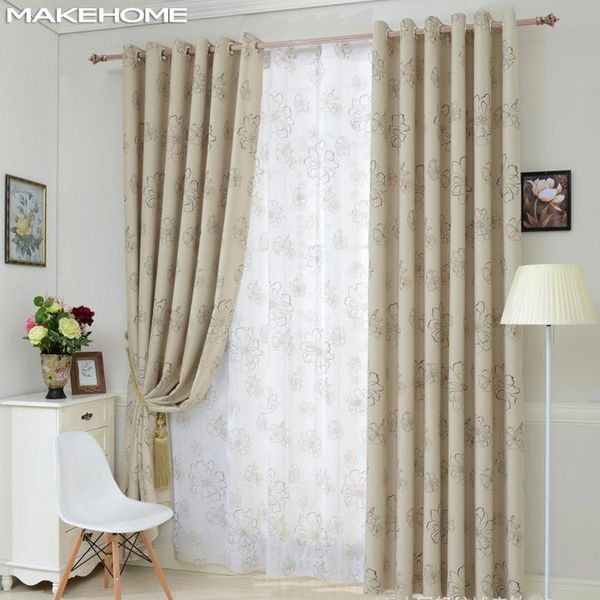 

curtain & drapes makehome pastoral floral printed curtains for living room bedroom elegant and quiet style blackout home voile tulle