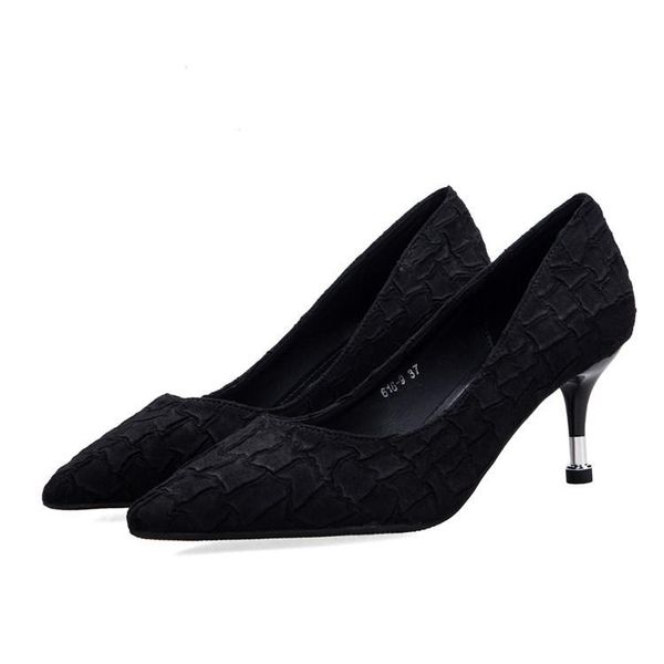 

women heels high genuine leather casual shoes flower material dress, Black