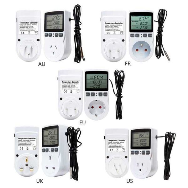 Multifunktions-Thermostat, digitaler Temperaturregler, Steckdose mit Zeitschaltuhr, Sensorsonde, Heizung, Kühlung, 16 A, 210719