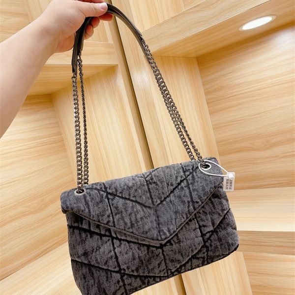 

2021 designer bag women large totes loulou puffer washed denim bags shoulder handbag two colors 30 * 19cm