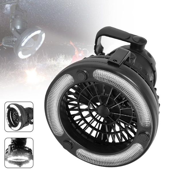 

portable lanterns camping lantern with fan usb rechargeable 360 rotation emergency lamp waterproof outdoor led light
