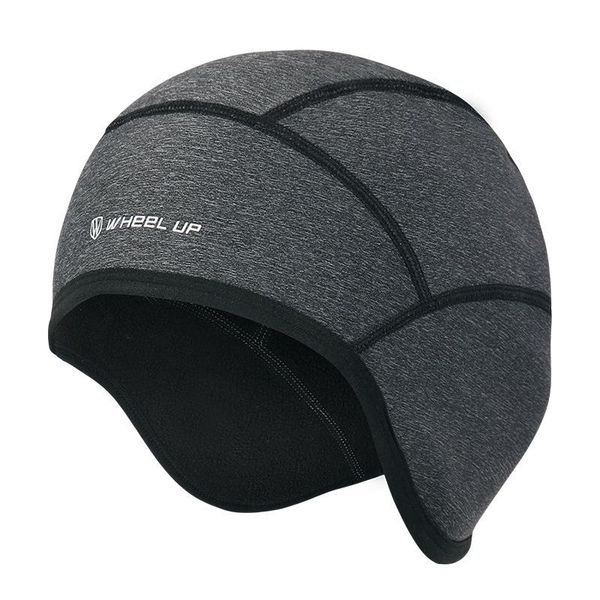 

wheel up winter cycling warm hat for skiing and mountaineering windproof fleece covered ear riding head cover caps & masks, Black