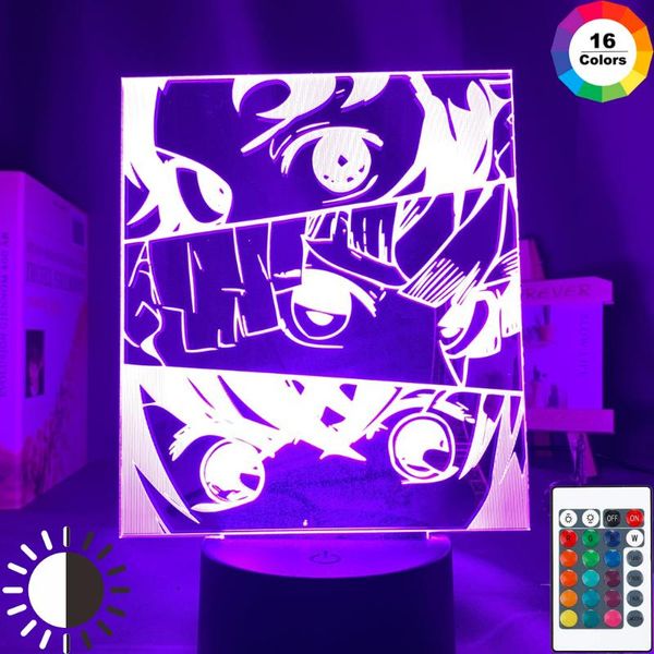

night lights anime demon slayer face splice acrylic led light for kids child bedroom decor cool nightlight kimetsu no yaiba lamp gift