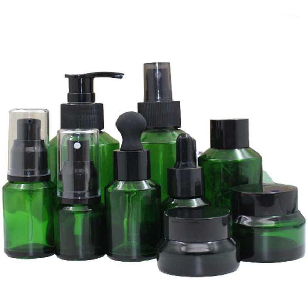 

storage bottles & jars 15ml 30ml 60ml 100ml empty green glass packing bottle toner spray lotion pump 15g 30g 50g cosmetic cream jar essentia