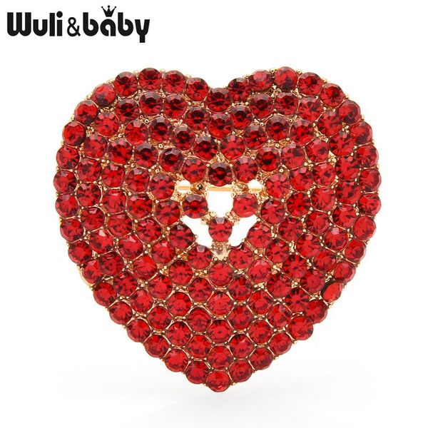 

pins, brooches wuli&baby designer heart for women 2-color rhinestone smile love party casual brooch pin gifts, Gray