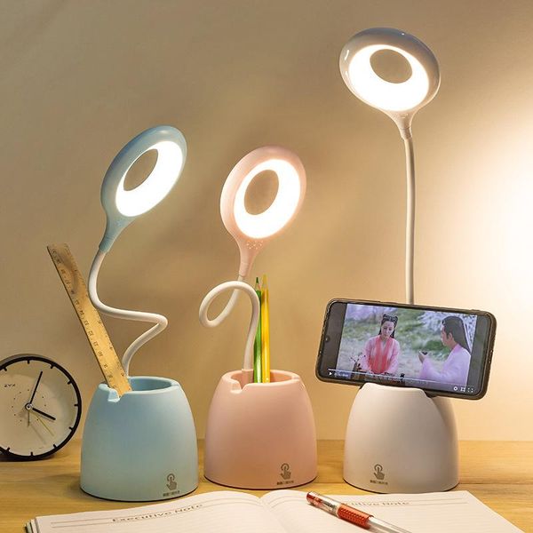 

table lamp eye protection learning creativity led dormitory desk touch student rechargeable pen holder lamps