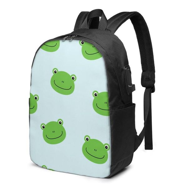 

backpack teenage for school boy girl cute frogs bag usb charging bookbag