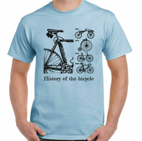 

cycling t-shirt history of the bicycle mens bike mtb mountain racer bmx road, White;black