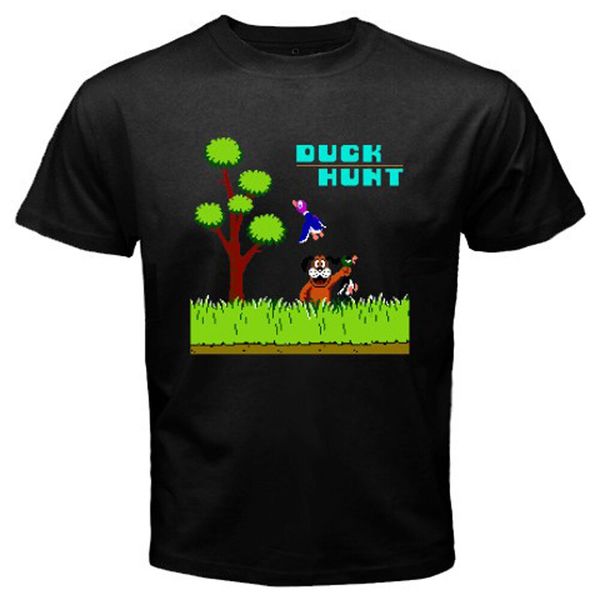

new duck hunt retro classic video game men's black t-shirt size s to 3xl, White;black