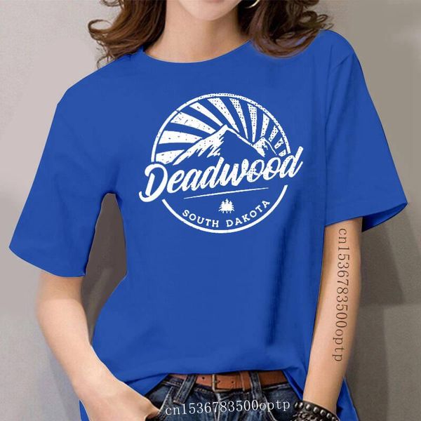 

women's t-shirt deadwood south dakota - retro vintage city mountains premium, White