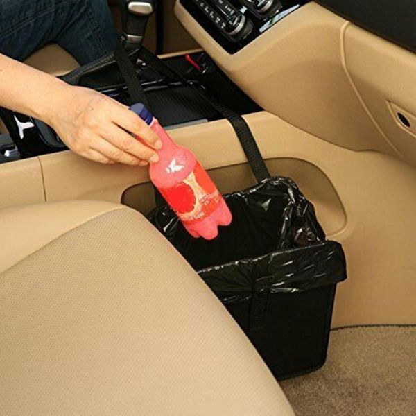 

car organizer convenience folded leakproof garbage leak proof bag trash lid bin cover traveling foldable hanging a2h9